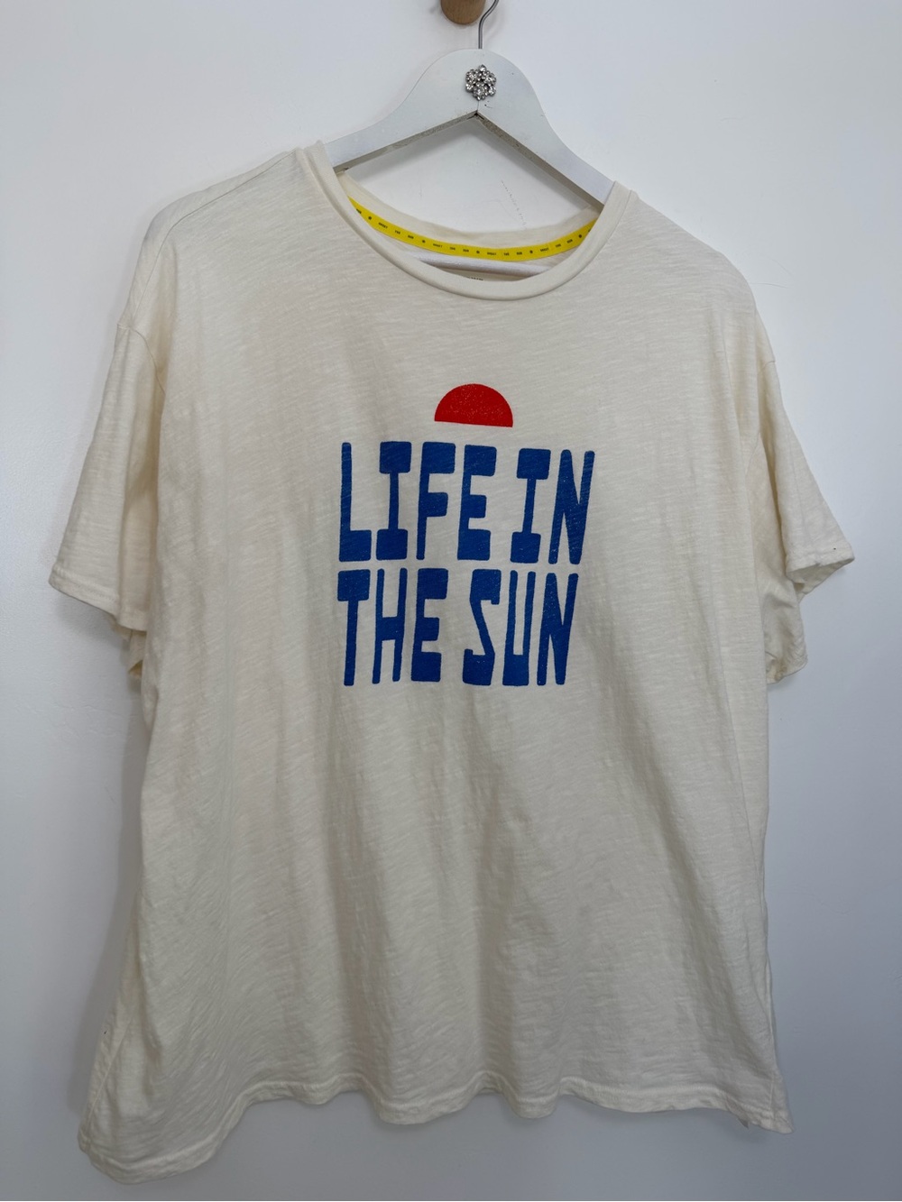 Anthropologie Celadine Life In The Sun Graphic Tee - Cream Print